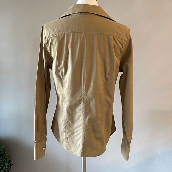 PAUL SMITH women’s MADE IN ITALY button down shirt cotton luxury khaki color S/M - Picture 2 of 13